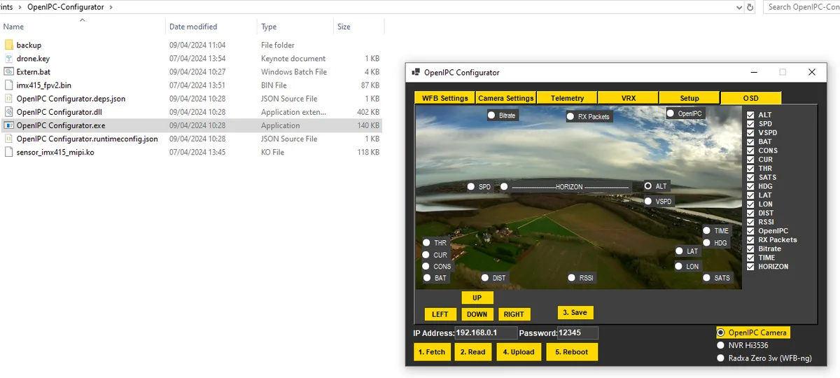OpenIPC Configurator running on Windows