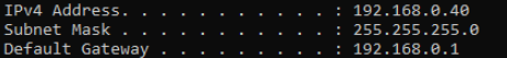 ipconfig output